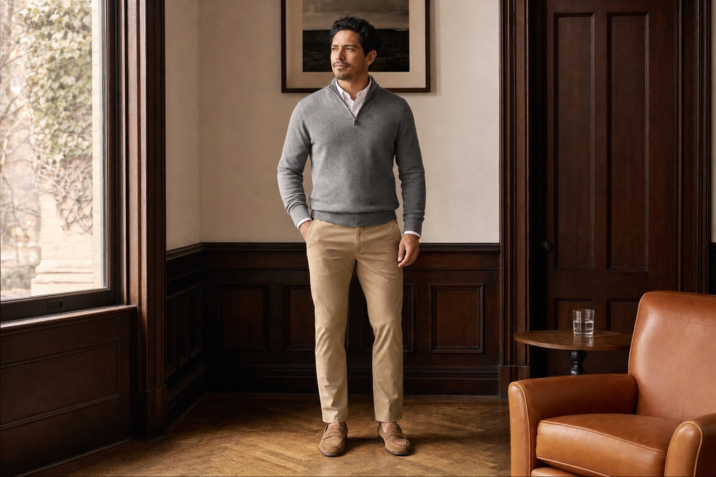 How to Wear a QuarterZip Sweater